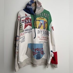 Polo by Ralph Lauren Patchwork Graphic Hoodie — Extremely Rare